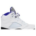  Air Jordan 5 Retro DD0587-141 White Leather Sneakers with Blue & Black Accents and Reflective Tongue