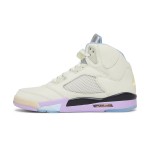 Air Jordan 5 Retro DV4982-175 Cream Leather Sneakers with Pastel Accents and Reflective Tongue