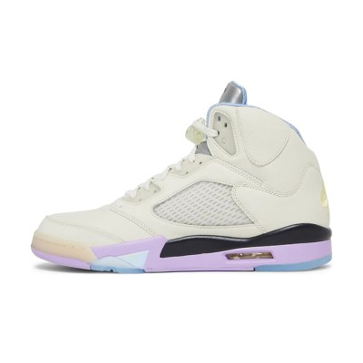 Air Jordan 5 Retro DV4982-175 - Cream Leather Sneakers with Pastel Accents & Reflective Tongue