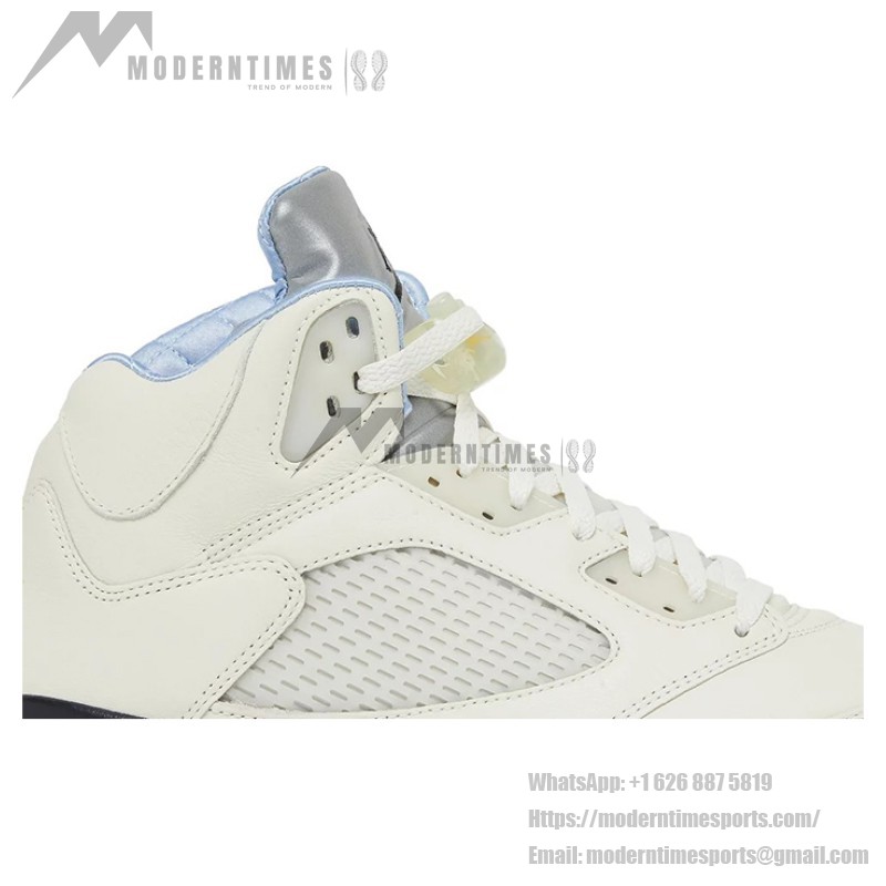 Air Jordan 5 Retro DV4982-175 Cream Leather Sneakers with Pastel Accents and Reflective Tongue