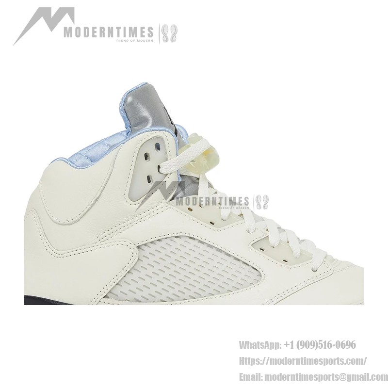 Air Jordan 5 Retro DV4982-175 Cream Leather Sneakers with Pastel Accents and Reflective Tongue