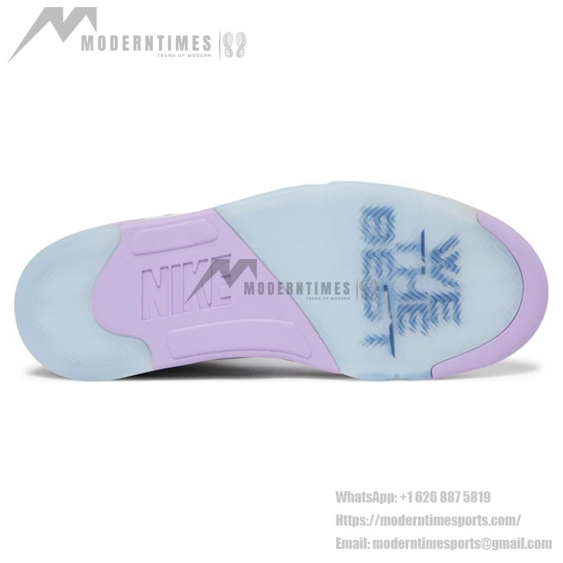 Air Jordan 5 Retro DV4982-175 Cream Leather Sneakers with Pastel Accents and Reflective Tongue