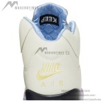 Air Jordan 5 Retro DV4982-175 Cream Leather Sneakers with Pastel Accents and Reflective Tongue