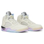 Air Jordan 5 Retro DV4982-175 Cream Leather Sneakers with Pastel Accents and Reflective Tongue