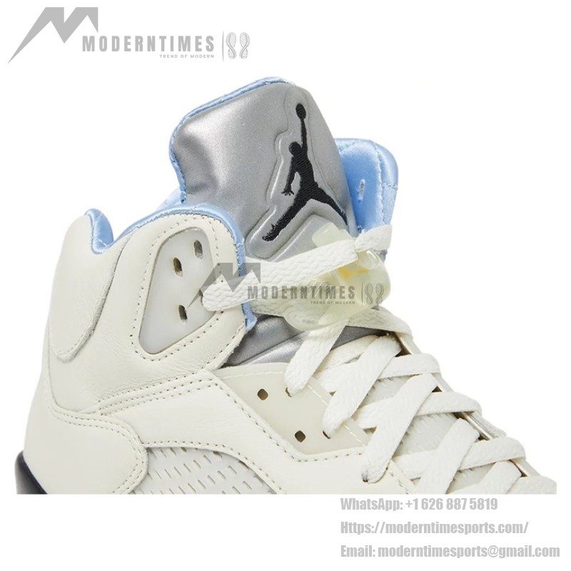Air Jordan 5 Retro DV4982-175 Cream Leather Sneakers with Pastel Accents and Reflective Tongue