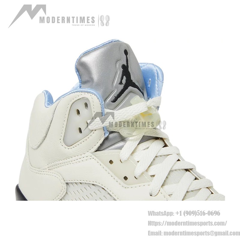 Air Jordan 5 Retro DV4982-175 Cream Leather Sneakers with Pastel Accents and Reflective Tongue