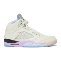 Air Jordan 5 Retro DV4982-175 - Cream Leather Sneakers with Pastel Accents & Reflective Tongue