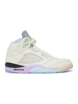 Air Jordan 5 Retro DV4982-175 - クリームレザーにパステルアクセントと反射するシュータンが特徴のスニーカー