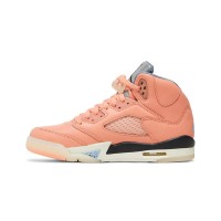 Air Jordan 5 Retro DV4983-641 - Coral Pink Leather Sneakers with Reflective Tongue & Translucent Sole