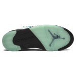 Air Jordan 5 Retro CN2932-100 화이트 가죽 스니커즈, 민트 그린 포인트와 반사 혀 포함