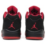 Air Jordan 5 Retro Low 819171-001 Black Suede Sneakers with Red Accents and Reflective Tongue