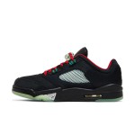 Air Jordan 5 Low DM4640-036 Black Sneakers with Reflective Tongue and Glow-in-the-Dark Sole