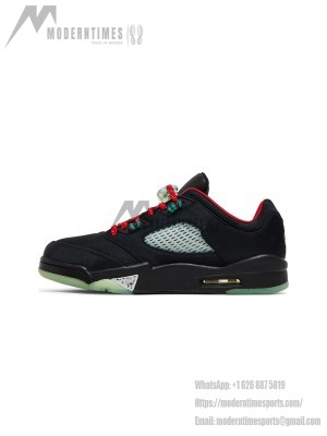 Air Jordan 5 Low DM4640-036 - Black Sneakers with Reflective Tongue & Glow-in-the-Dark Sole 