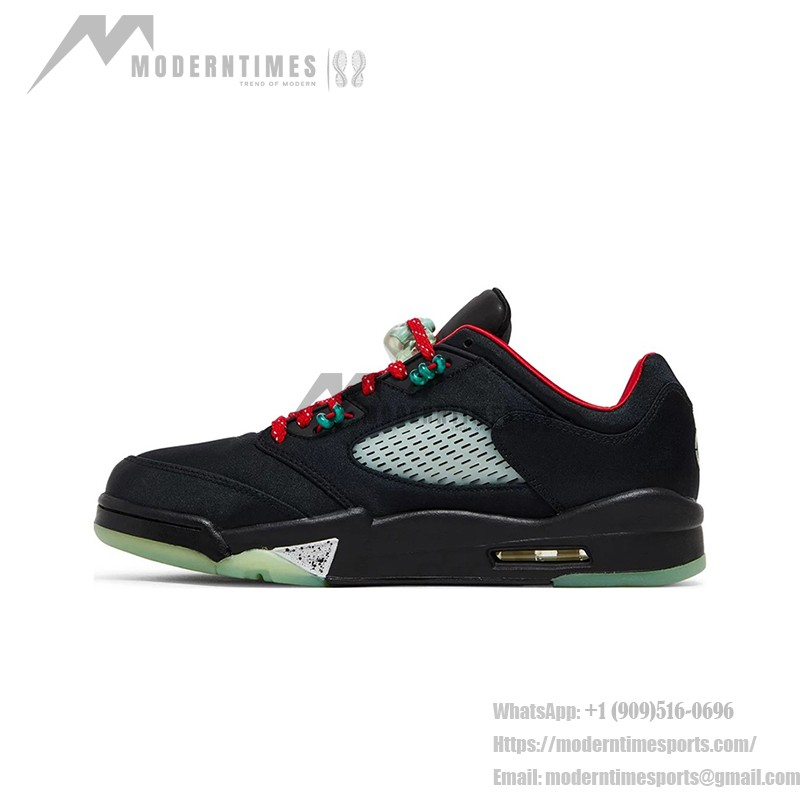 Air Jordan 5 Low DM4640-036 Black Sneakers with Reflective Tongue and Glow-in-the-Dark Sole