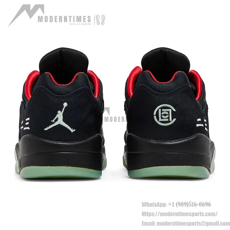 Air Jordan 5 Low DM4640-036 Black Sneakers with Reflective Tongue and Glow-in-the-Dark Sole