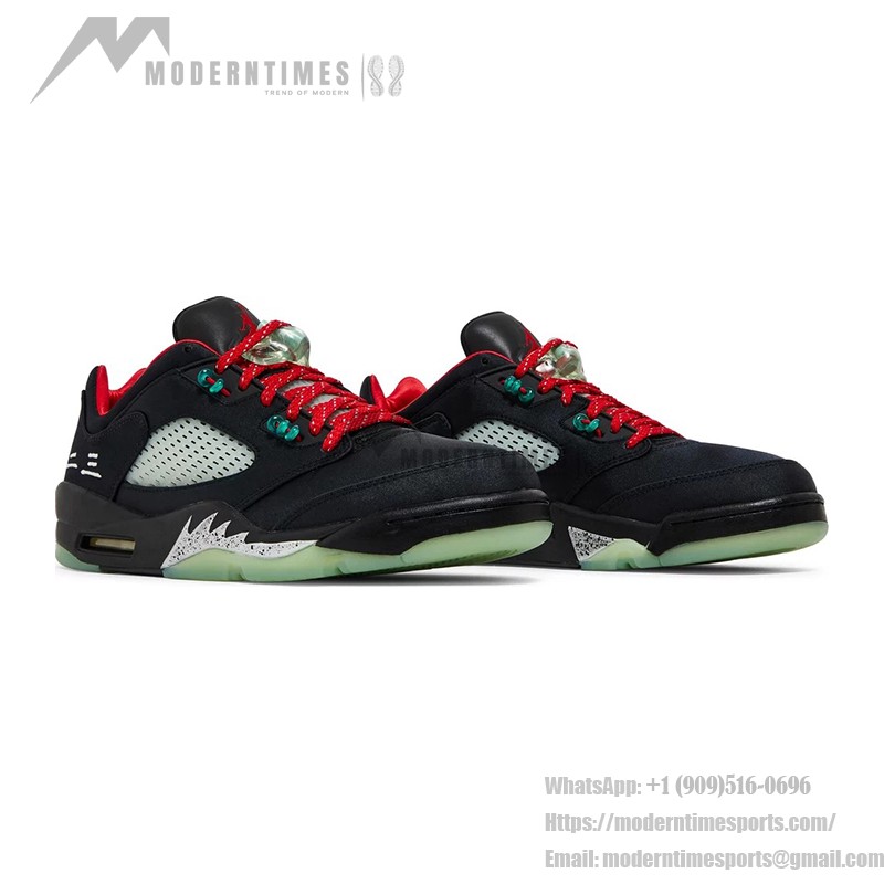 Air Jordan 5 Low DM4640-036 Black Sneakers with Reflective Tongue and Glow-in-the-Dark Sole