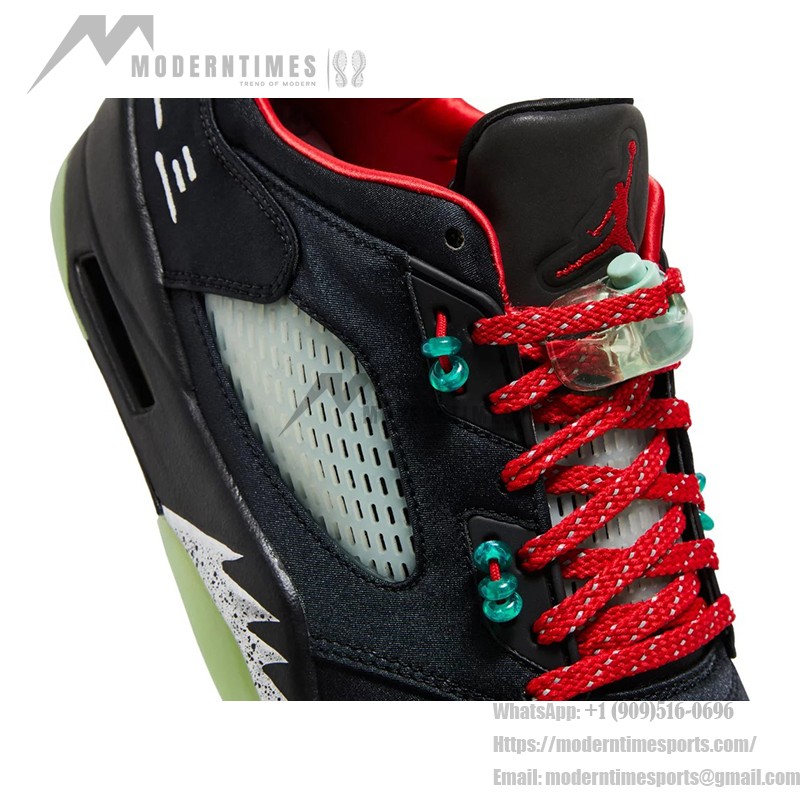 Air Jordan 5 Low DM4640-036 Black Sneakers with Reflective Tongue and Glow-in-the-Dark Sole