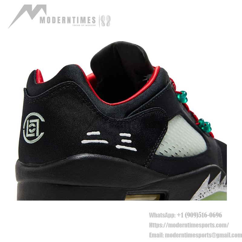 Air Jordan 5 Low DM4640-036 Black Sneakers with Reflective Tongue and Glow-in-the-Dark Sole