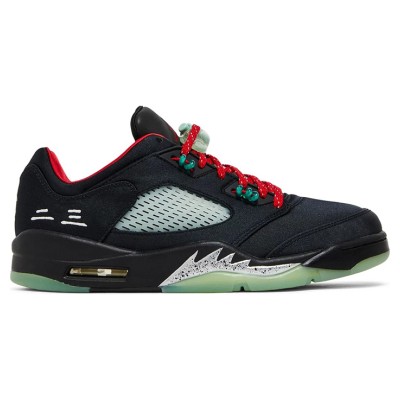 Air Jordan 5 Low DM4640-036 - Black Sneakers with Reflective Tongue & Glow-in-the-Dark Sole 