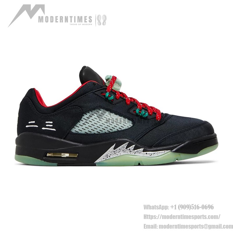 Air Jordan 5 Low DM4640-036 Black Sneakers with Reflective Tongue and Glow-in-the-Dark Sole