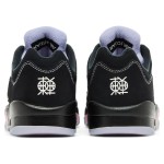 Air Jordan 5 Low DX4355-015 Black Suede Sneakers with Pink Accents and Reflective Tongue