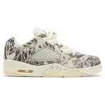 Air Jordan 5 Low DA8016-100 Beige Canvas Sneakers with Botanical Prints and Translucent Sole