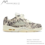 Air Jordan 5 Low DA8016-100 - Beige Canvas Sneakers with Botanical Prints & Translucent Sole