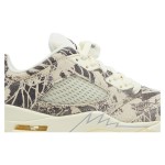 Air Jordan 5 Low DA8016-100 Beige Canvas Sneakers with Botanical Prints and Translucent Sole