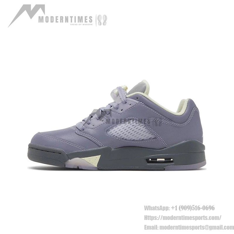 Air Jordan 5 Low FJ4563-500 Indigo Haze Sneakers with Reflective Tongue and Translucent Sole