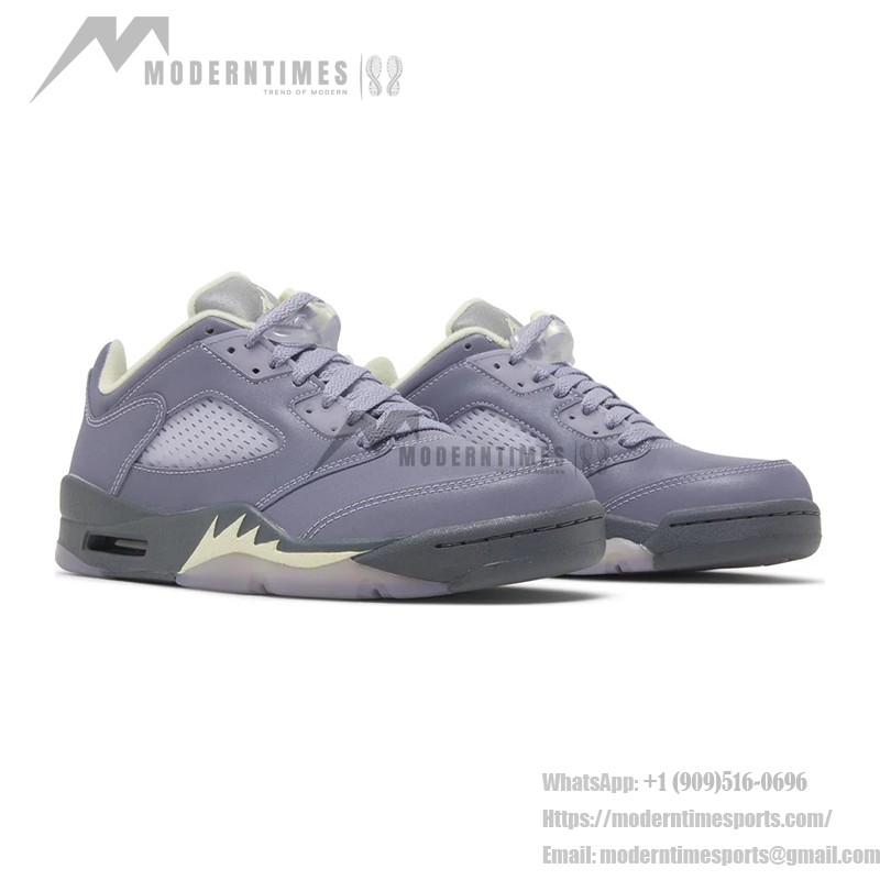 Air Jordan 5 Low FJ4563-500 Indigo Haze Sneakers with Reflective Tongue and Translucent Sole