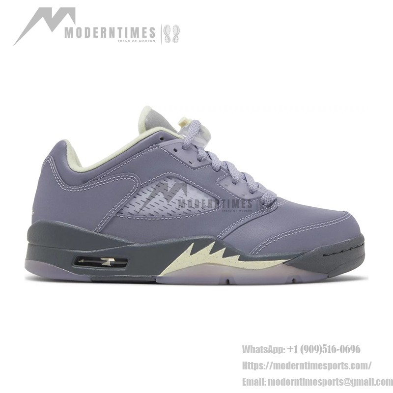 Air Jordan 5 Low FJ4563-500 Indigo Haze Sneakers with Reflective Tongue and Translucent Sole