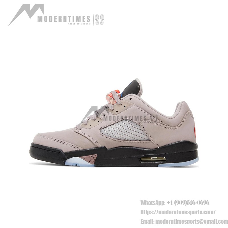 Air Jordan 5 Low DX6325-204 Beige & Black Sneakers with Translucent Sole and Color Accents