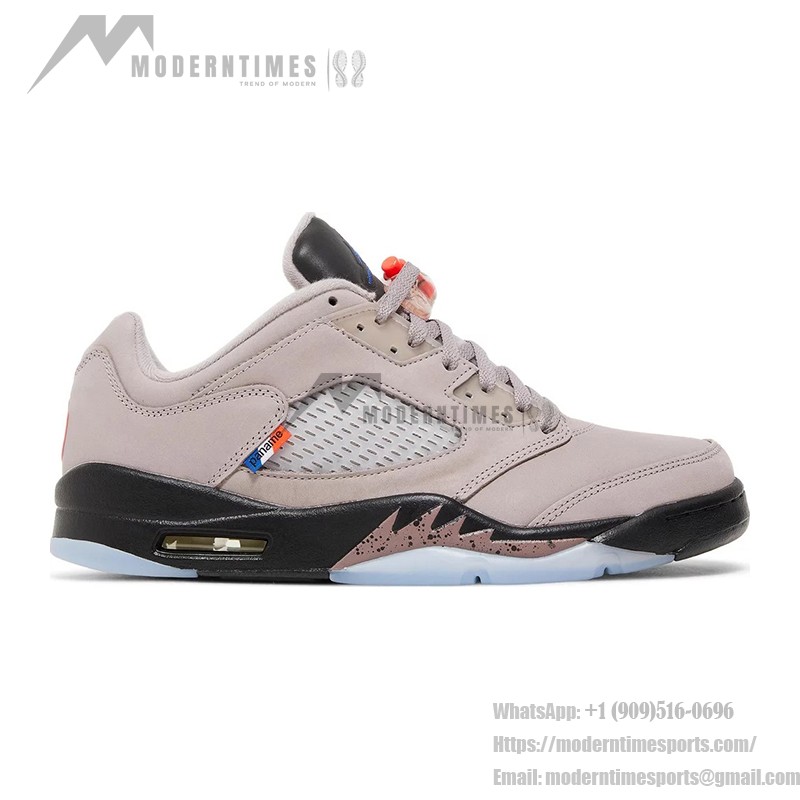 Air Jordan 5 Low DX6325-204 Beige & Black Sneakers with Translucent Sole and Color Accents