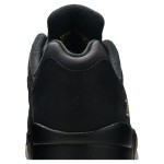 Air Jordan 5 Low DJ1094-001 Black Leather Sneakers with Gold Accents and Reflective Tongue