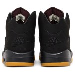 Air Jordan 5 Retro FD1330-001 Black Suede Sneakers with Gold Mesh and Reflective Tongue