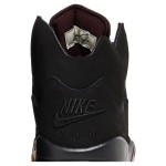 Air Jordan 5 Retro FD1330-001 골드 메시와 반사 텅이 있는 블랙 스웨이드 스니커즈