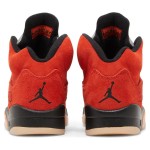 Air Jordan 5 Retro DD9336-800 Orange Suede Sneakers with Black Details and Reflective Tongue