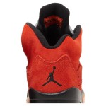 Air Jordan 5 Retro DD9336-800 Orange Suede Sneakers with Black Details and Reflective Tongue