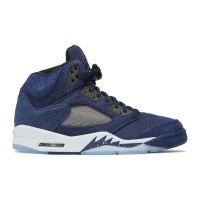 Air Jordan 5 Retro FD6812-400 – Marineblaue Wildleder-Sneaker mit Reflektierender Zunge und Transparenter Sohle