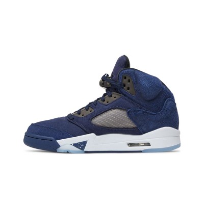 Air Jordan 5 Retro FD6812-400 - Navy Blue Suede Sneakers with Reflective Tongue & Translucent Sole