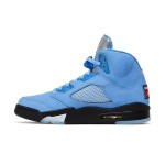 Air Jordan 5 Retro DV1310-401 University Blue Suede Sneakers with Reflective Tongue and Translucent Sole