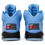 Air Jordan 5 Retro DV1310-401 University Blue Suede Sneakers with Reflective Tongue and Translucent Sole