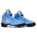 Air Jordan 5 Retro DV1310-401 University Blue Suede Sneakers with Reflective Tongue and Translucent Sole