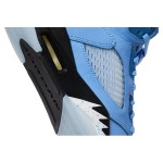 Air Jordan 5 Retro DV1310-401 University Blue Suede Sneakers with Reflective Tongue and Translucent Sole