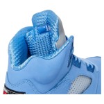 Air Jordan 5 Retro DV1310-401 University Blue Suede Sneakers with Reflective Tongue and Translucent Sole