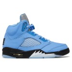 Air Jordan 5 Retro DV1310-401 University Blue Suede Sneakers with Reflective Tongue and Translucent Sole