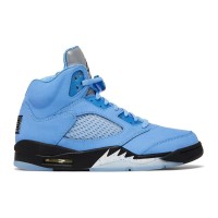 Air Jordan 5 Retro DV1310-401 - University Blue Suede Sneakers with Reflective Tongue & Translucent Sole