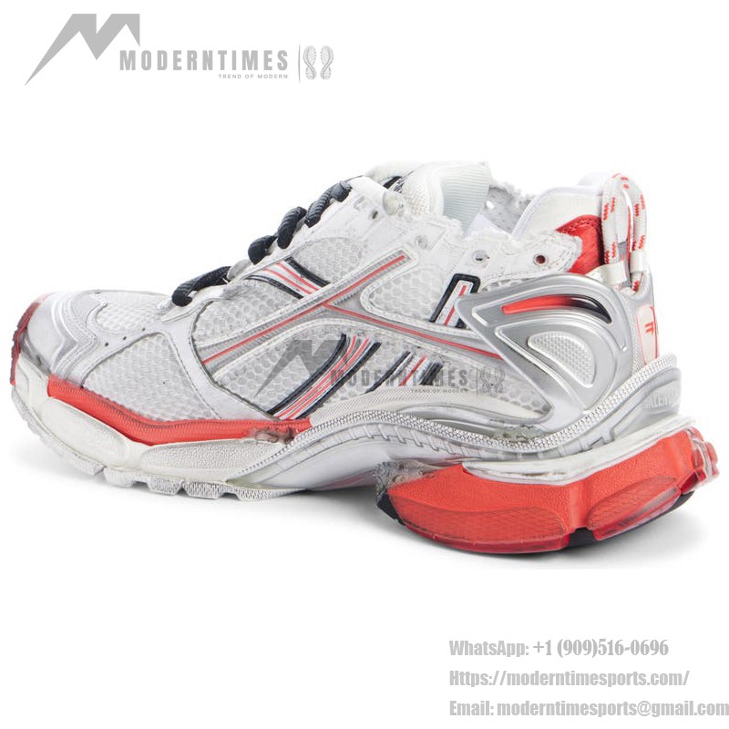 Balenciaga Runner Sneakers - Bold Silver and Red Sneakers with Superior Comfort