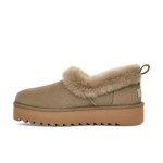 UGG レディース プラットフォームモカシン 1166733 ベージュシープスキン折り返しカラー付き