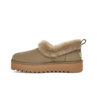 UGG Damen Platform Mokassin 1166733 - Beiges Schaffell mit Umgeschlagenem Kragen für Gemütlichen Winterkomfort